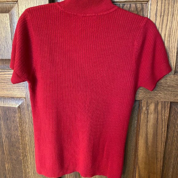 Villager Women Red Mock Neck Sweater Liz Claiborne - Picture 3 of 5